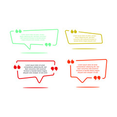 Leinwandbilder - Colored quote speech bubble template. set different shape geometric texting boxes. Quotes form and speech box isolated on white background. Vector illustration.