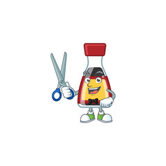 Canvas Print - Cool friendly barber say asian sauce cartoon character style