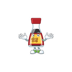 Poster - a silent gesture of say asian sauce mascot cartoon character design