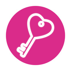 Wall Mural - silhouette of key on pink background