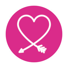 Poster - silhouette of heart on pink background