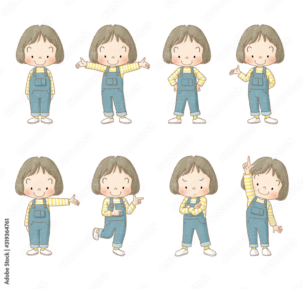 女の子 全身正面 ポーズセット 茶線 Dcn Gallery