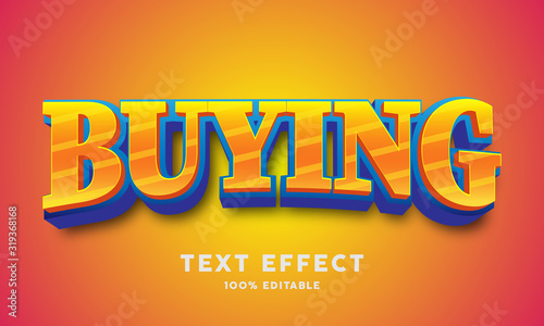 Cuadros en Lienzo Cartoon 3d text effect, editable text