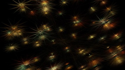 Wall Mural - abstract celestial shapes appear and evolve on deep black background