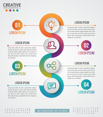 Wall Mural - infographic modern design vector template for business with 4 steps or options illustrate a strategy