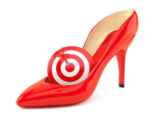 Canvas Print - Red heel with bull's eye