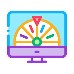 Poster - Roulette in Computer Icon Vector. Outline Roulette in ComputerSign. Isolated Contour Symbol Illustration