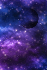 Wall Mural - stars, planet and galaxy in cosmos universe, space and time travel science background
