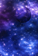 Wall Mural - stars, planet and galaxy in cosmos universe, space and time travel science background