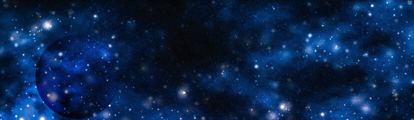 Wall Mural - stars, planet and galaxy in cosmos universe, space and time travel science background
