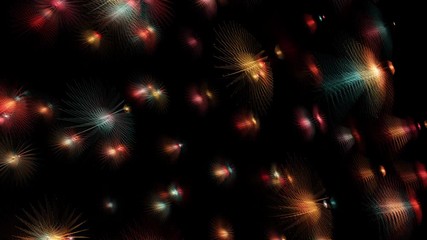 Wall Mural - abstract celestial shapes appear and evolve on space black background