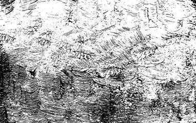 Aufkleber - Art plaster wall texture. Paint brushstrokes template. Black white background. Unevenness pattern.