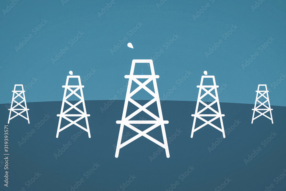Iil Rig Slide Oil rigs illustration of drilling rig. Stock Illustration | Adobe Stock