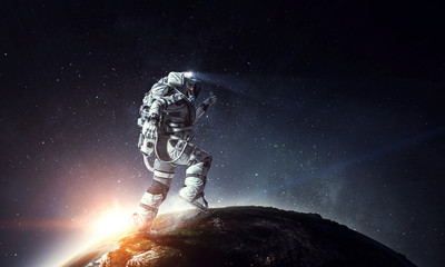 Wall Mural - exploring outer space. mixed media