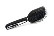 Black and silver hairbrush isolated o