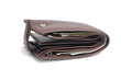 Leather wallet with money isolated