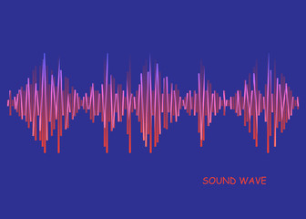 Poster - Digital audio concept of music technology wave logo. Colorful pulse music player equalizer background. Trend neon wave lines, design elements