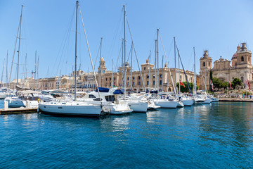 A beautiful seaport with yachts