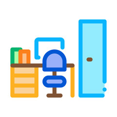 Aufkleber - Workplace Rooms Icon Vector. Outline Workplace Rooms Sign. Isolated Contour Symbol Illustration