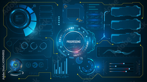 Cuadros en Lienzo ui hud futuristic technology innovation concept virtual system interactivity des
