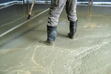 Wall Mural - builders poured concrete at the construction site