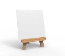 Wall Mural - Advertising picture calendar display blank art board  mini easel wooden stand or standee template mock up. 3d render illustration.