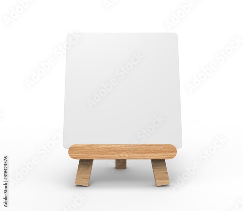 Fotografía Advertising picture calendar display blank art board mini easel wooden stand or standee template mock up