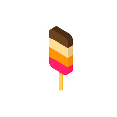 Ice cream isometric icon on white background Created For Mobile, Web, Decor, Print Products, Applications. Vector illustration