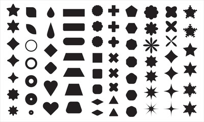 vector basic shape collection for your design. polygonal elements with sharp and rounded edges