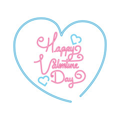 Poster - happy valentines day lettering with hearts decoration