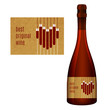 Vector label for a bottle of wine with abstract composition with glasses of wine. Best original wine.
