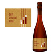 Vector label for a bottle of wine with abstract composition with glasses of wine. Best original wine.