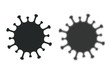 MERS Corona Virus icon shape. biological hazard risk logo symbol. Contamination epidemic virus danger sign. vector illustration image. Isolated on white background. 