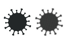 MERS Corona Virus Icon Shape. Biological Hazard Risk Logo Symbol. Contamination Epidemic Virus Danger Sign. Vector Illustration Image. Isolated On White Background. 
