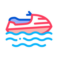 Sticker - Powerboat Icon Vector. Outline Powerboat Sign. Isolated Contour Symbol Illustration