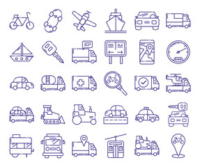 Poster - Isolated vehicles icon set vector design