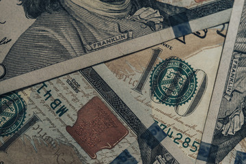 Poster - Close up Franklin's face on a one hundred dollar. American, US Dollars Cash Money background..