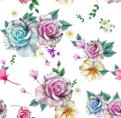 Sticker - Flowers are full of romance,the leaves and flowers art design