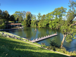 The lake Mannenweier or Mannenweiher pond (Three Ponds recreation area or Das Naherholungsgebiet Drei Weihern), Drei Weieren - St. Gallen, Switzerland