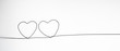 © PhotoGranary - Valentines day. Continous line heart shape border on white background. Valentines day, marriage, mother day, love concept.