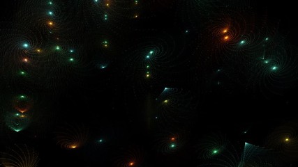 Wall Mural - glowing geometric celestial patterns evolve and fall then fade to black