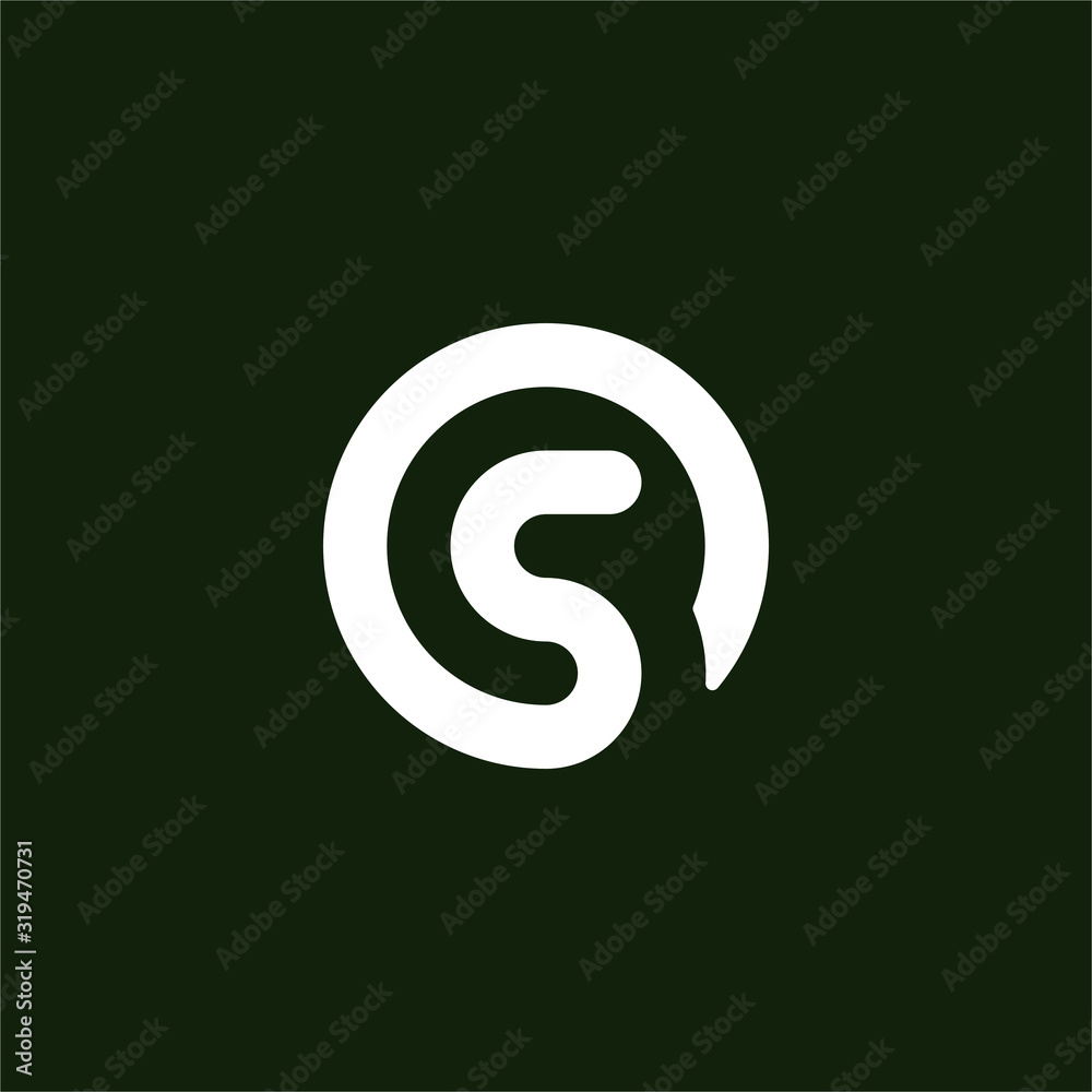 Initial letter S logo template with circle line art symbol in flat design monogram illustration - obrazy, fototapety, plakaty 
