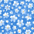 Watercolor white flowers seamless pattern illustration