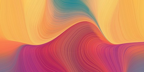 Poster - artistic flowing art with curvy background illustration with sandy brown, dark moderate pink and moderate red color