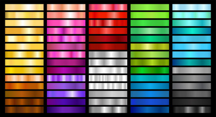 metal and color gradient collection of swatches