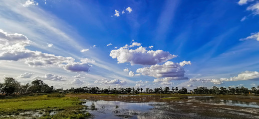 Canvas Print - beautiful clouds and blue sky in the nature background
