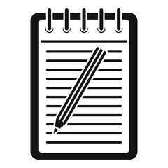 Poster - exam paper notebook icon. simple illustration of exam paper notebook vector icon for web design isol