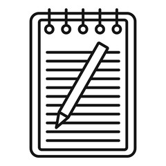 Poster - exam paper notebook icon. outline exam paper notebook vector icon for web design isolated on white b