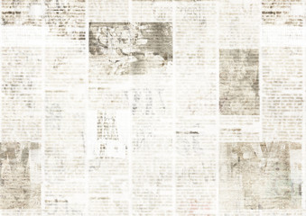 Newspaper with old grunge vintage unreadable paper texture background