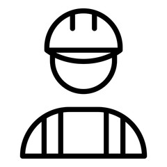 Poster - Worker silhouette icon. Outline worker silhouette vector icon for web design isolated on white background